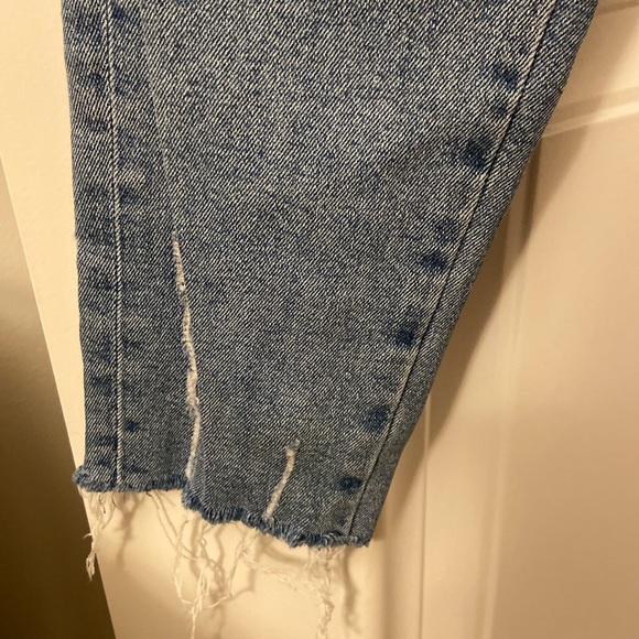 ZARA Skinny Blue Jeans with Frayed Hem - Picture 7 of 11
